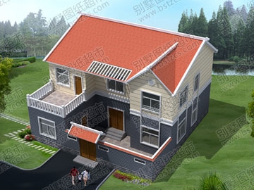 农村实用二层带内院自建房屋设计图_别墅设计图纸,农村房屋设计图