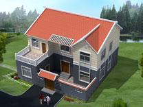 农村实用二层带内院自建房屋设计图_别墅设计图纸,农村房屋设计图