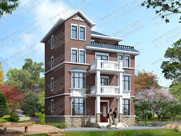 三层半带露台农村住宅图纸_别墅纸,新农村别墅,农村自建房设计
