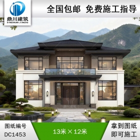 新宋式二层别墅设计图纸及效果图_农村自建房设计,鼎川建筑