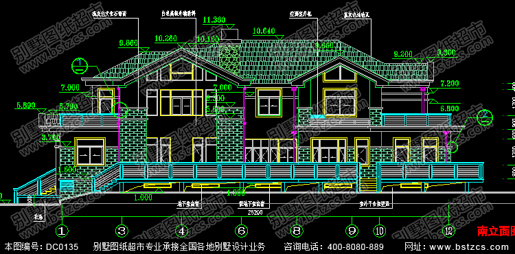 某大型别墅建筑施工图纸_别墅纸,农村房屋,农村自建房