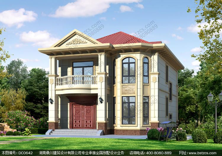 欧式二层实用小别墅设计图纸_农村两层自建房屋设计图,鼎川建筑