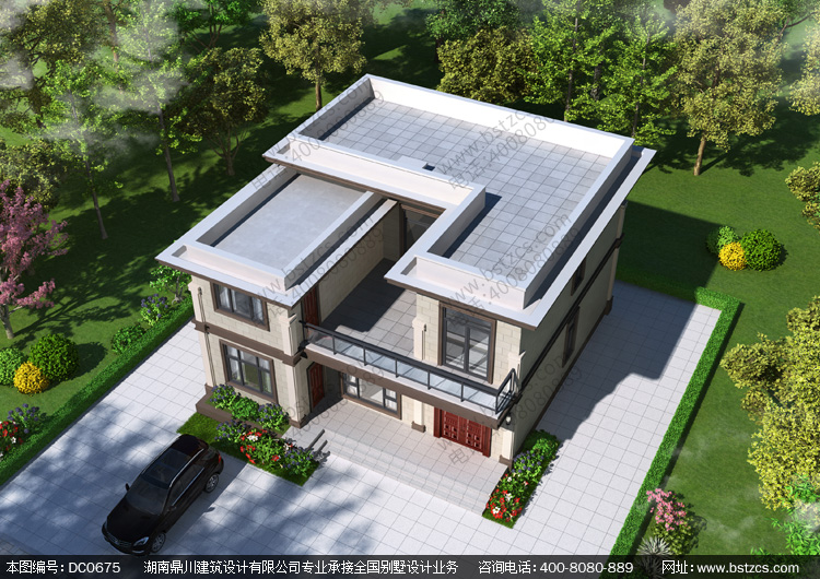 新农村二层平屋顶别墅设计图_自建房屋设计施工图纸