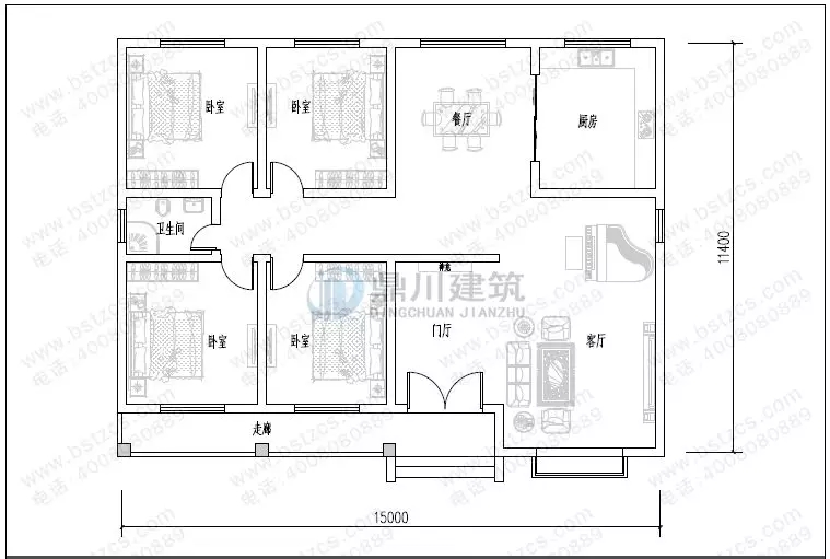 15万就能建的一层农村别墅，精致大气房间多，养老住家首选！