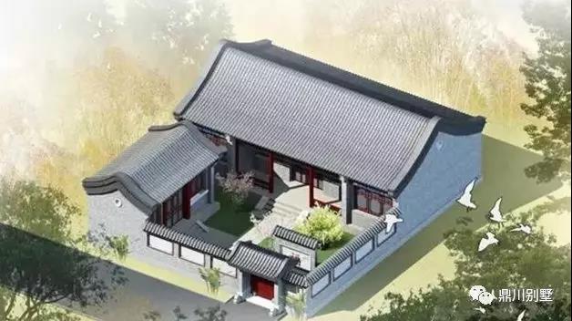 四面建有房屋,从东,南,西,北四个方向将庭院合围在中间,故名四合院.