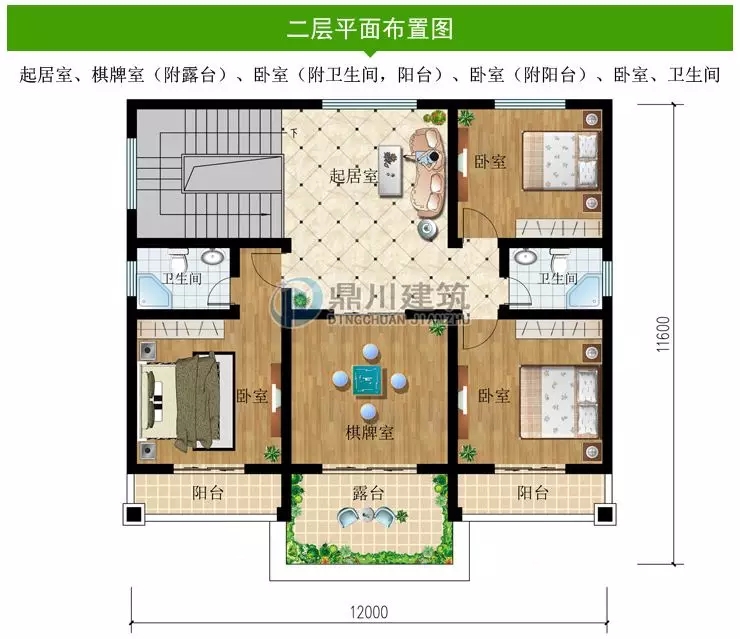 12×11.6米，25万建二层农村别墅，户型好到全家人都满意！