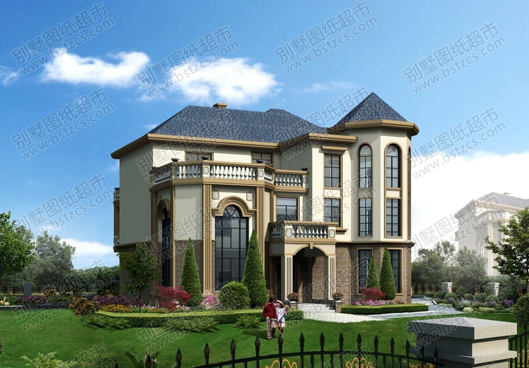 三层带露台复式别墅设计效果图