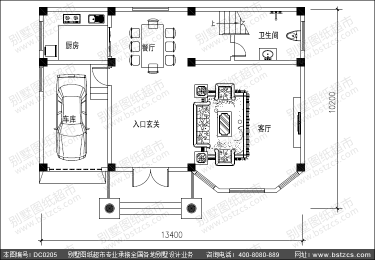 复式三层带车库大气别墅图纸_别墅设计图纸,农村房屋设计图